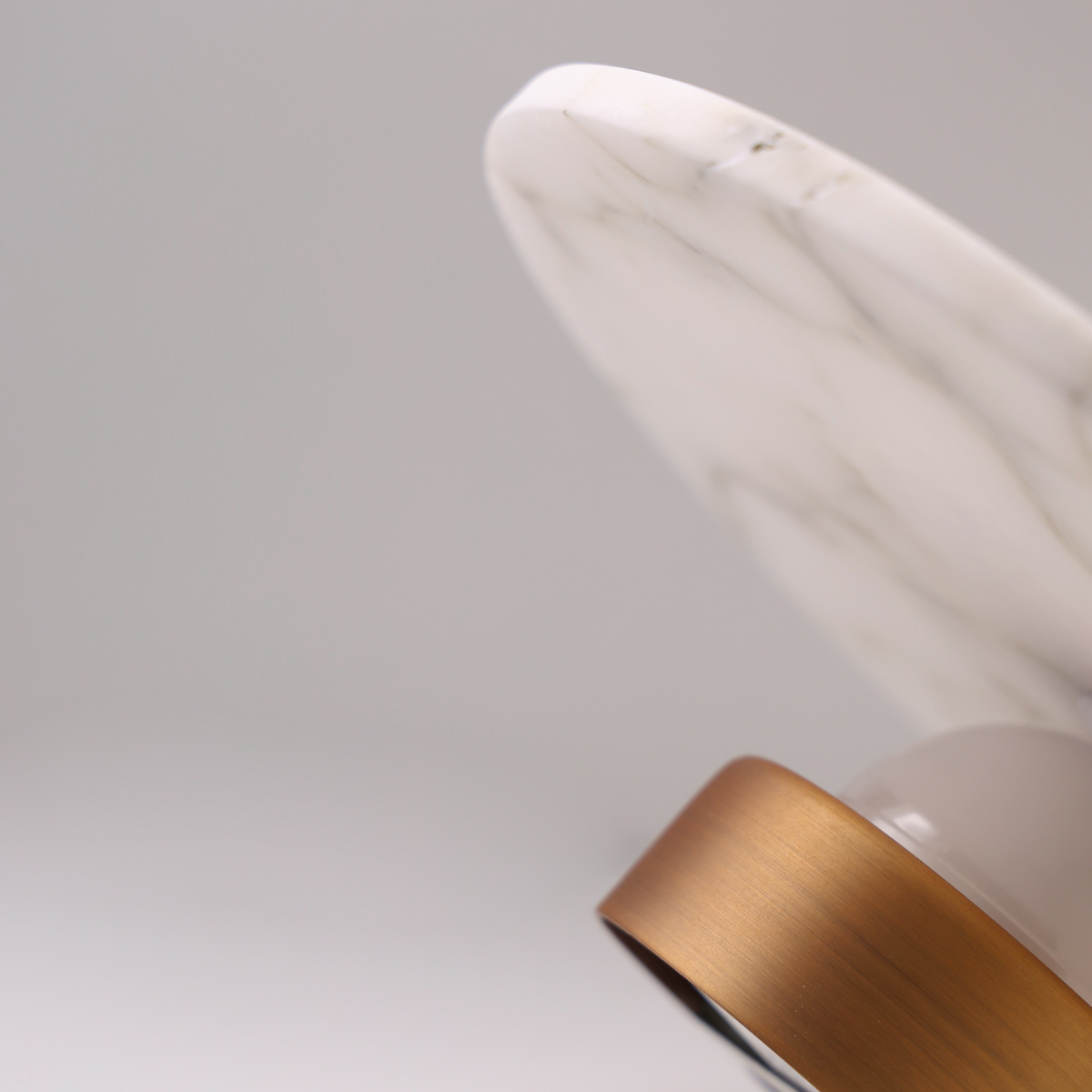 The Alba alabaster wall light brushed brass backplate, rear view