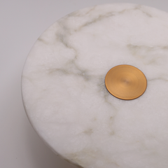 The Alba alabaster disc wall light close-up detail