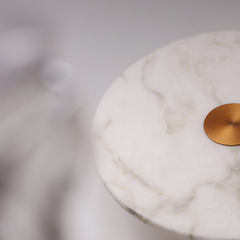 The Alba alabaster wall light close-up of stone texture