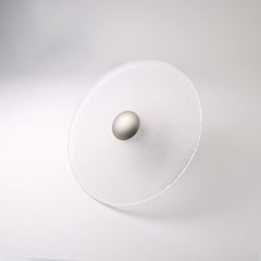 The Orbis wall sconce in nickel finish, unlit