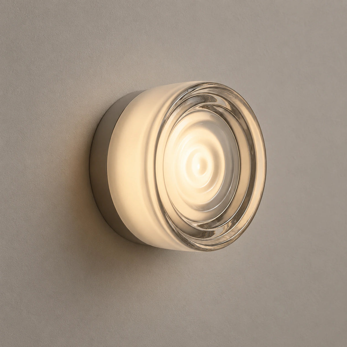 The Orb outdoor waterproof wall sconce with ribbed tempered glass