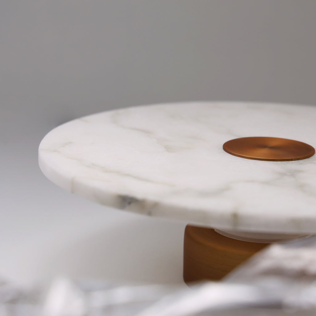 Close-up of Spanish alabaster stone veining on The Alba wall light