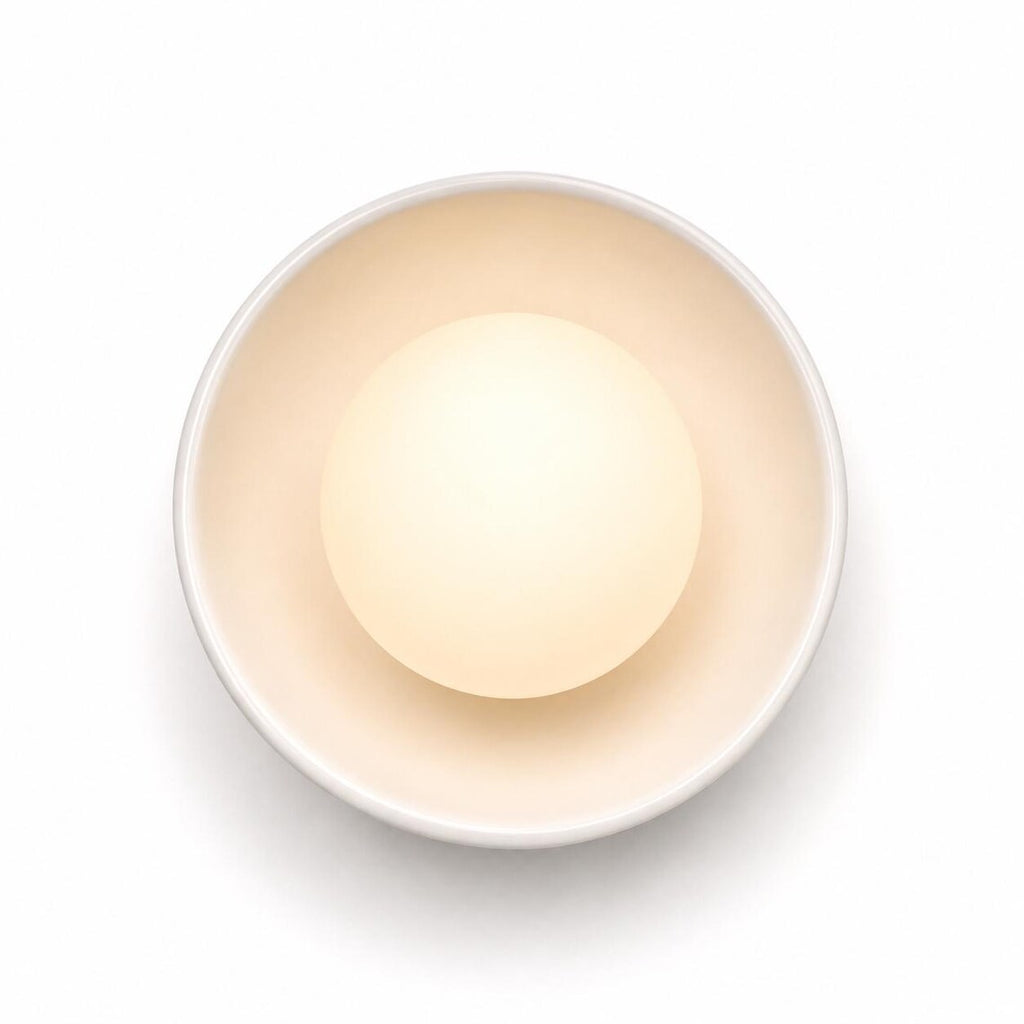 The Volta ceramic wall sconce side view
